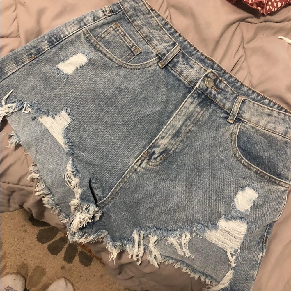 Denim high waist shorts